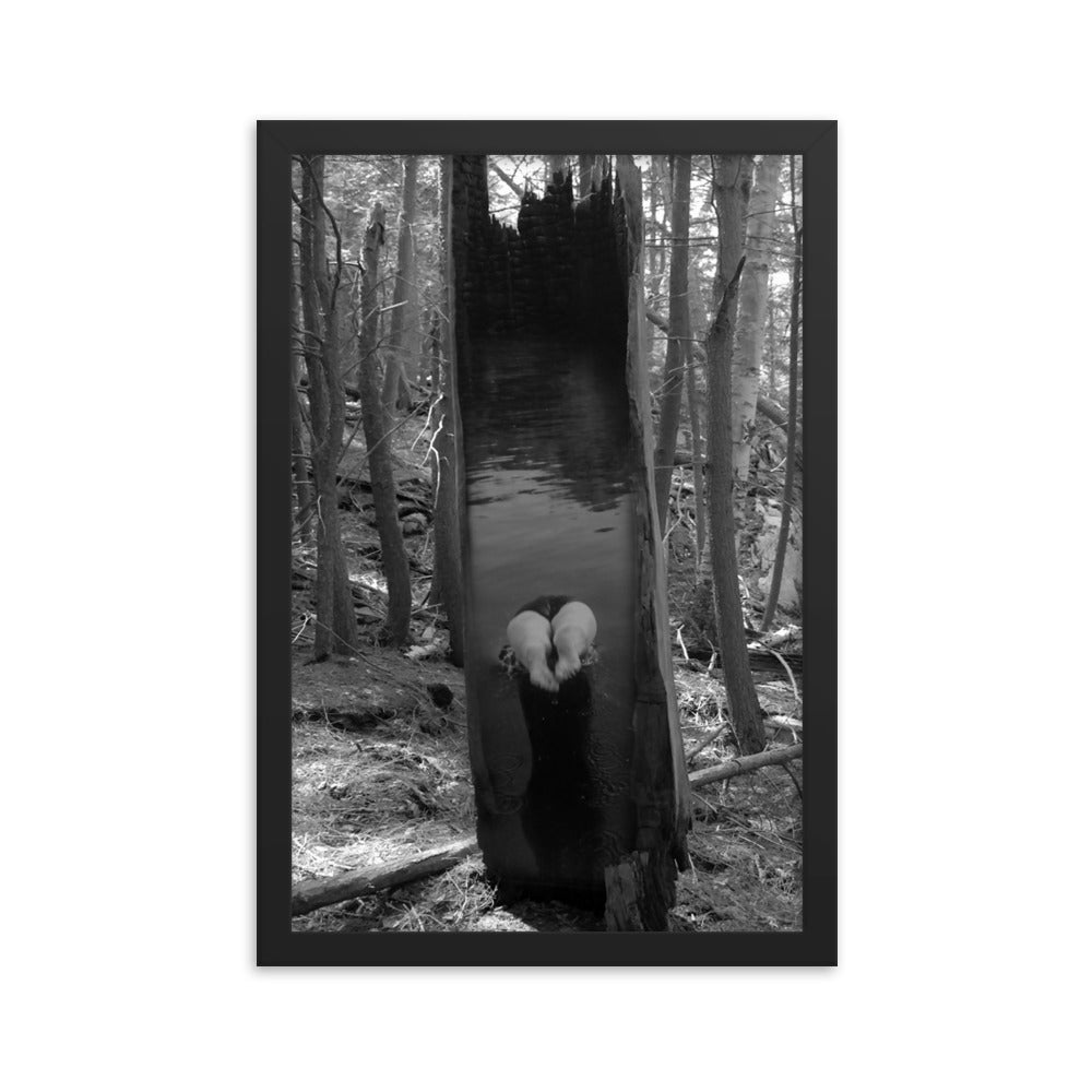 'Diving' framed poster of an original photomontage by Jon Butler