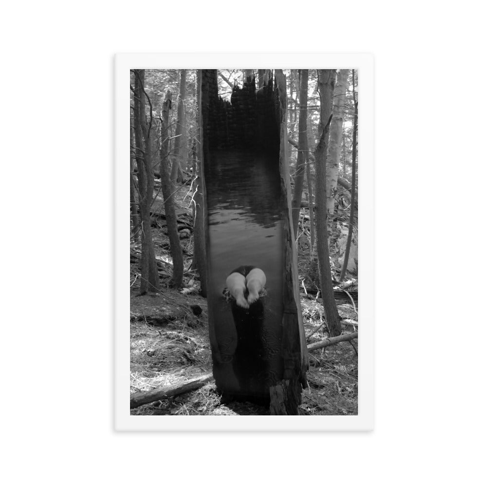 'Diving' framed poster of an original photomontage by Jon Butler