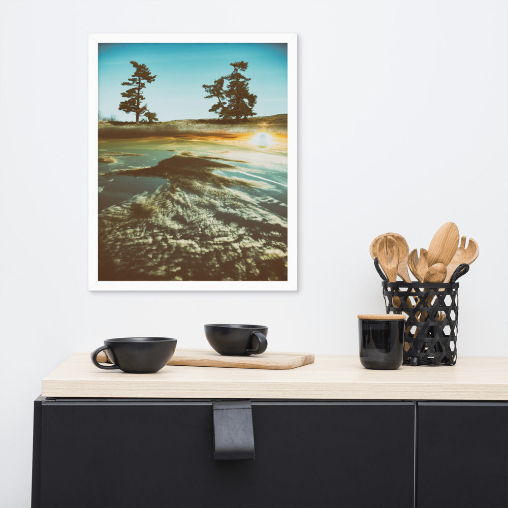 'Above The Clouds' framed poster of an original photomontage by Jon Butler