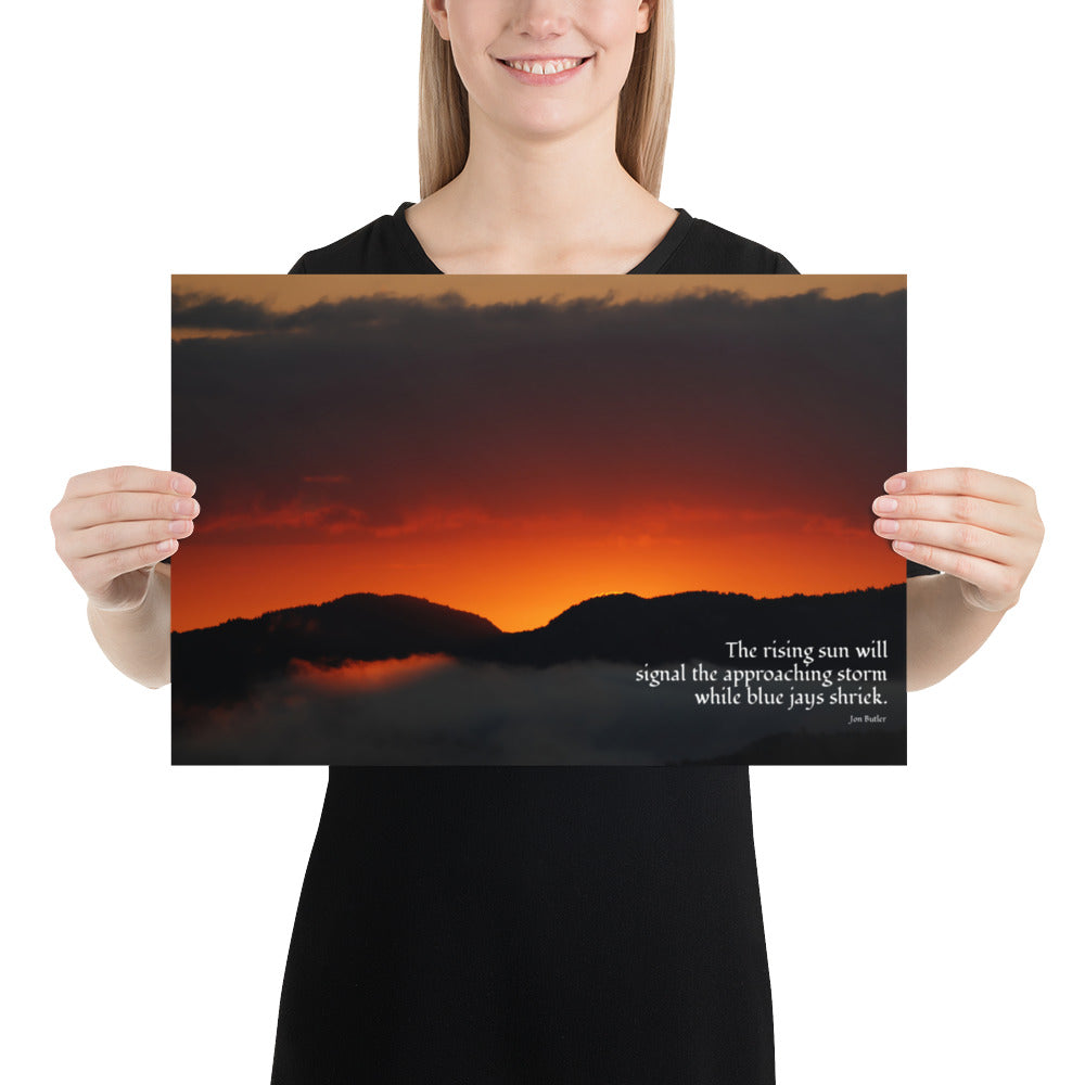 'The rising sun' Haiku Poster by Jon Butler