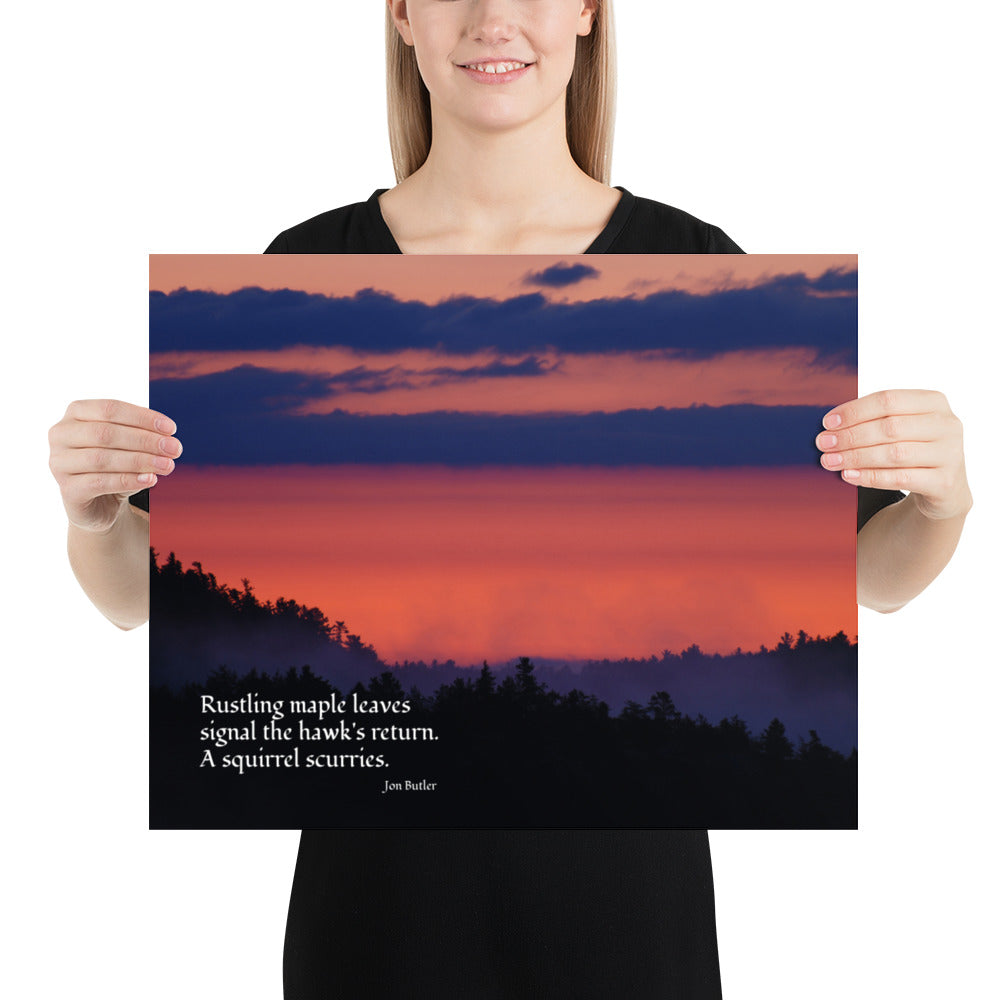 'Rustling maple leaves' Haiku Poster by Jon Butler