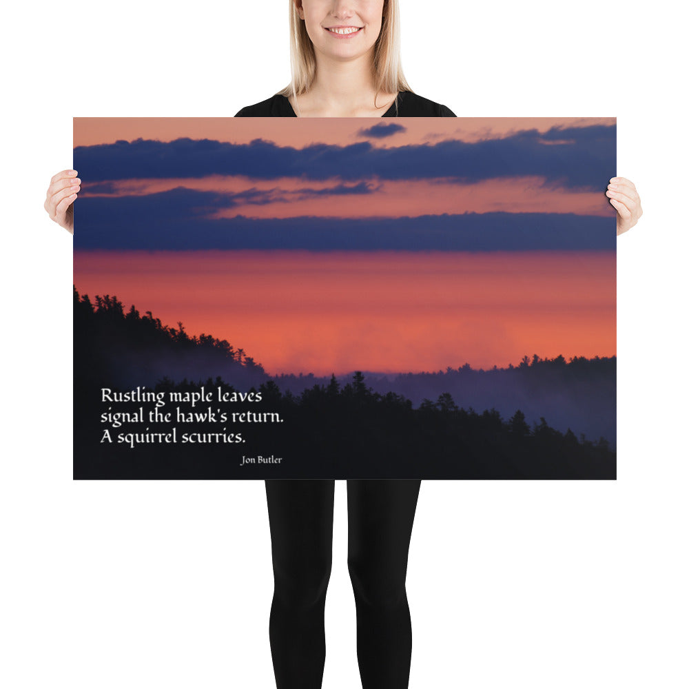 'Rustling maple leaves' Haiku Poster by Jon Butler