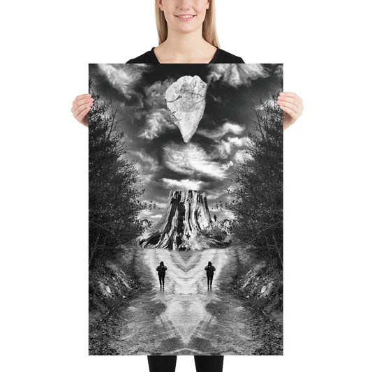 'Hiking' poster of an original photomontage by Jon Butler