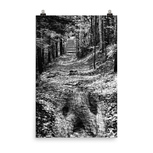 'Trail to Carmichael's Rock' poster of an original photomontage by Jon Butler