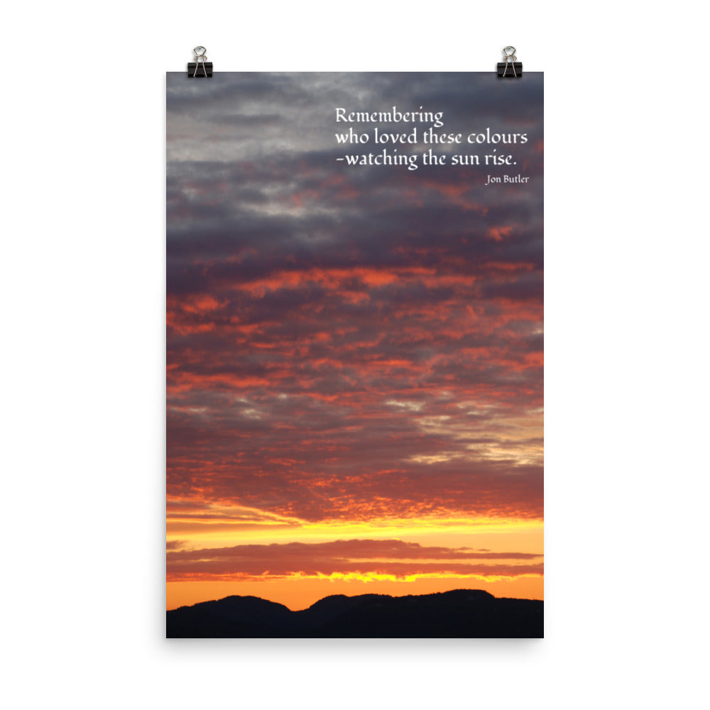 'Remembering' Haiku Poster by Jon Butler