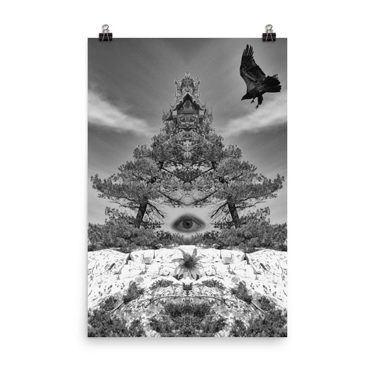 'Temple II' poster of an original photomontage by Jon Butler