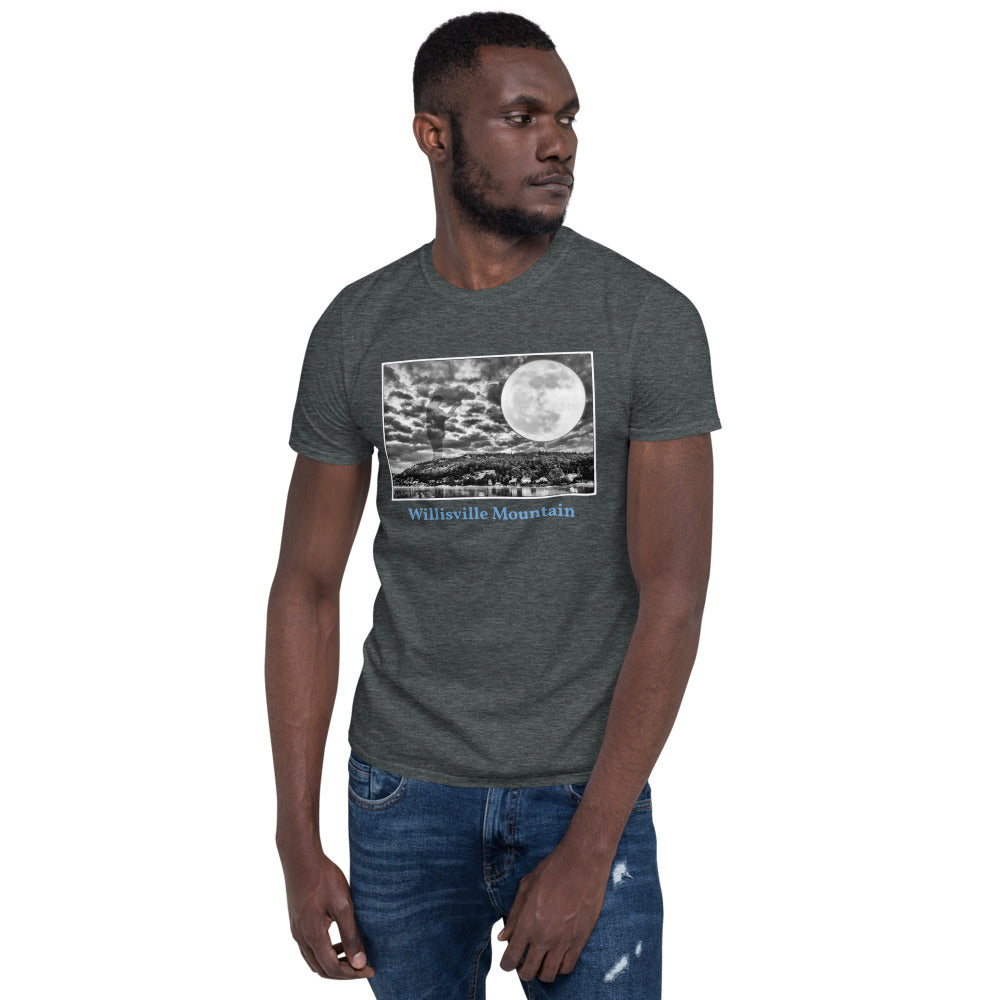 'Full Moon Over Willisville Mountain' Short-Sleeve Unisex Willisville T-Shirt by Jon Butler