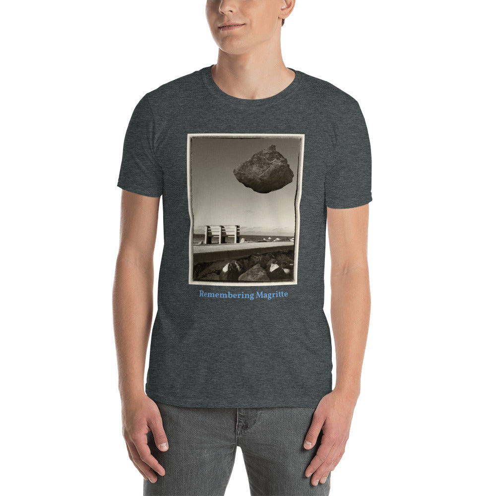 'Remembering Magritte' Short-Sleeve Unisex Titled T-Shirt by Jon Butler