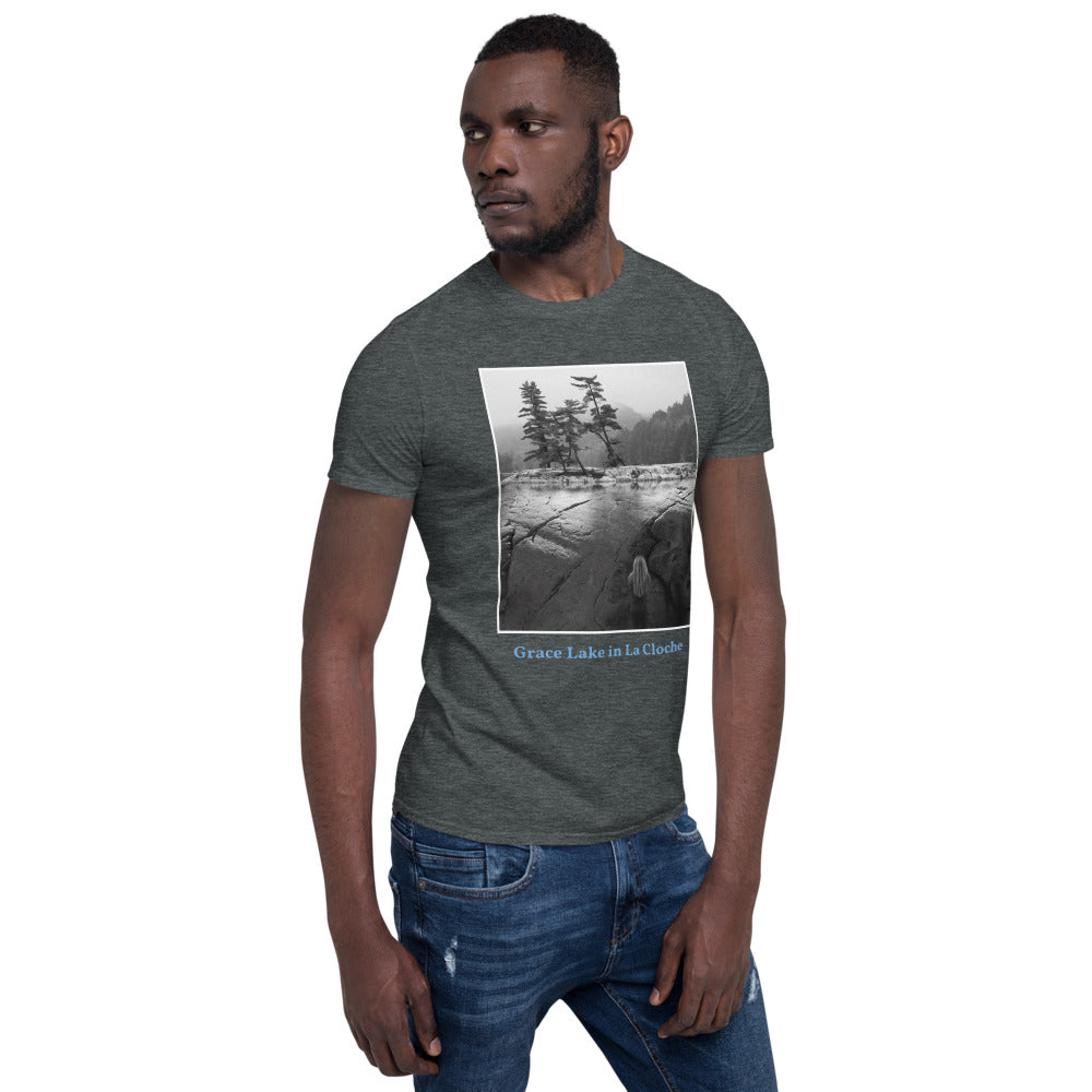 'Reflecting on Grace' Short-Sleeve Unisex Grace Lake T-Shirt by Jon Butler