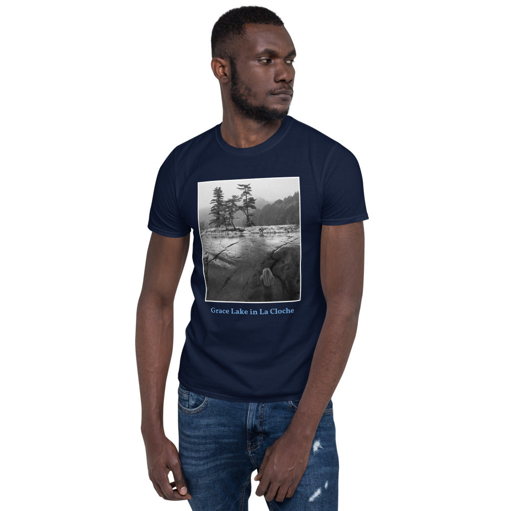 'Reflecting on Grace' Short-Sleeve Unisex Grace Lake T-Shirt by Jon Butler