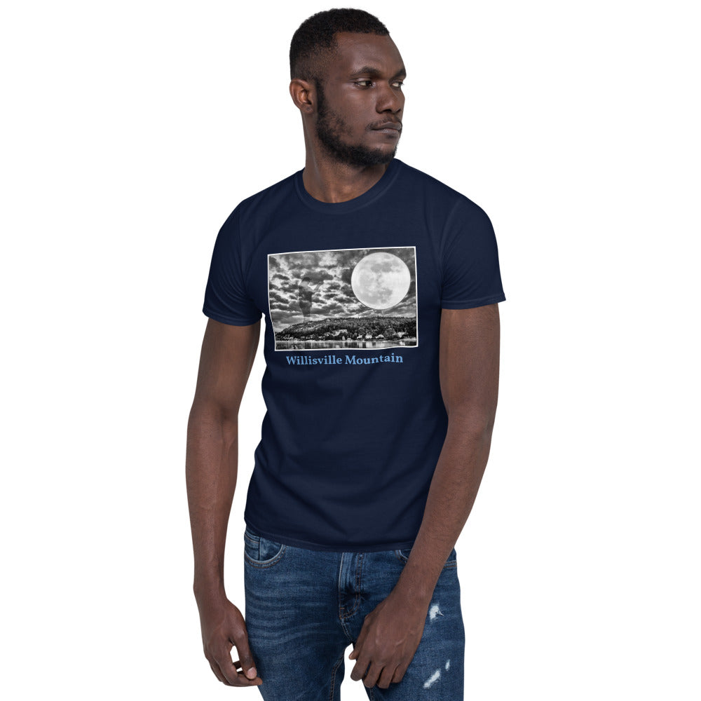 'Full Moon Over Willisville Mountain' Short-Sleeve Unisex Willisville T-Shirt by Jon Butler