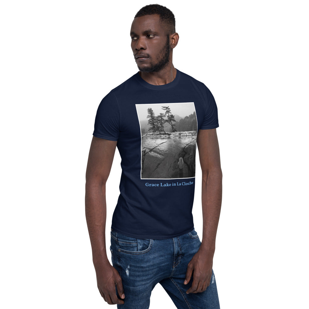 'Reflecting on Grace' Short-Sleeve Unisex Grace Lake T-Shirt by Jon Butler