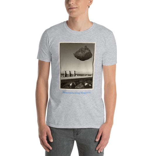 'Remembering Magritte' Short-Sleeve Unisex Titled T-Shirt by Jon Butler