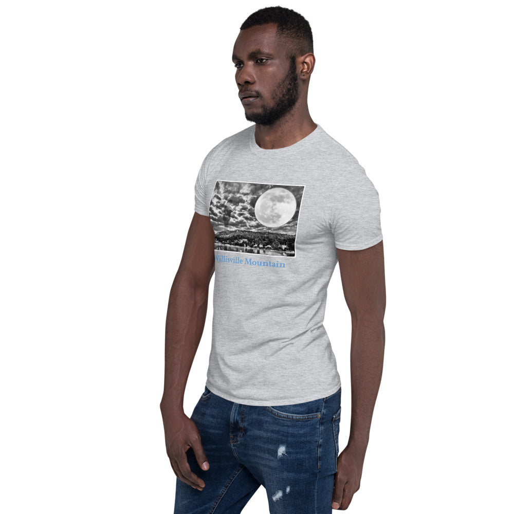 'Full Moon Over Willisville Mountain' Short-Sleeve Unisex Willisville T-Shirt by Jon Butler