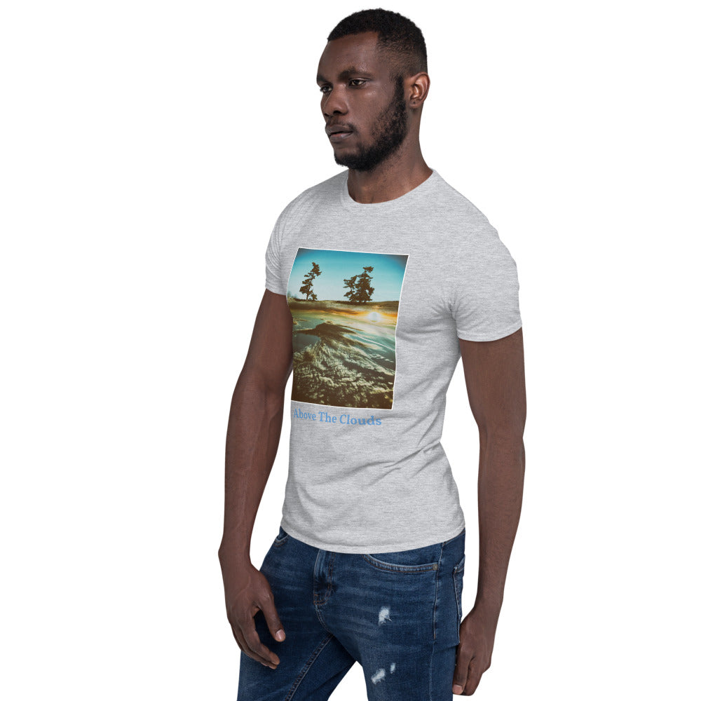 'Above The Clouds' Short-Sleeve Unisex Titled T-Shirt by Jon Butler