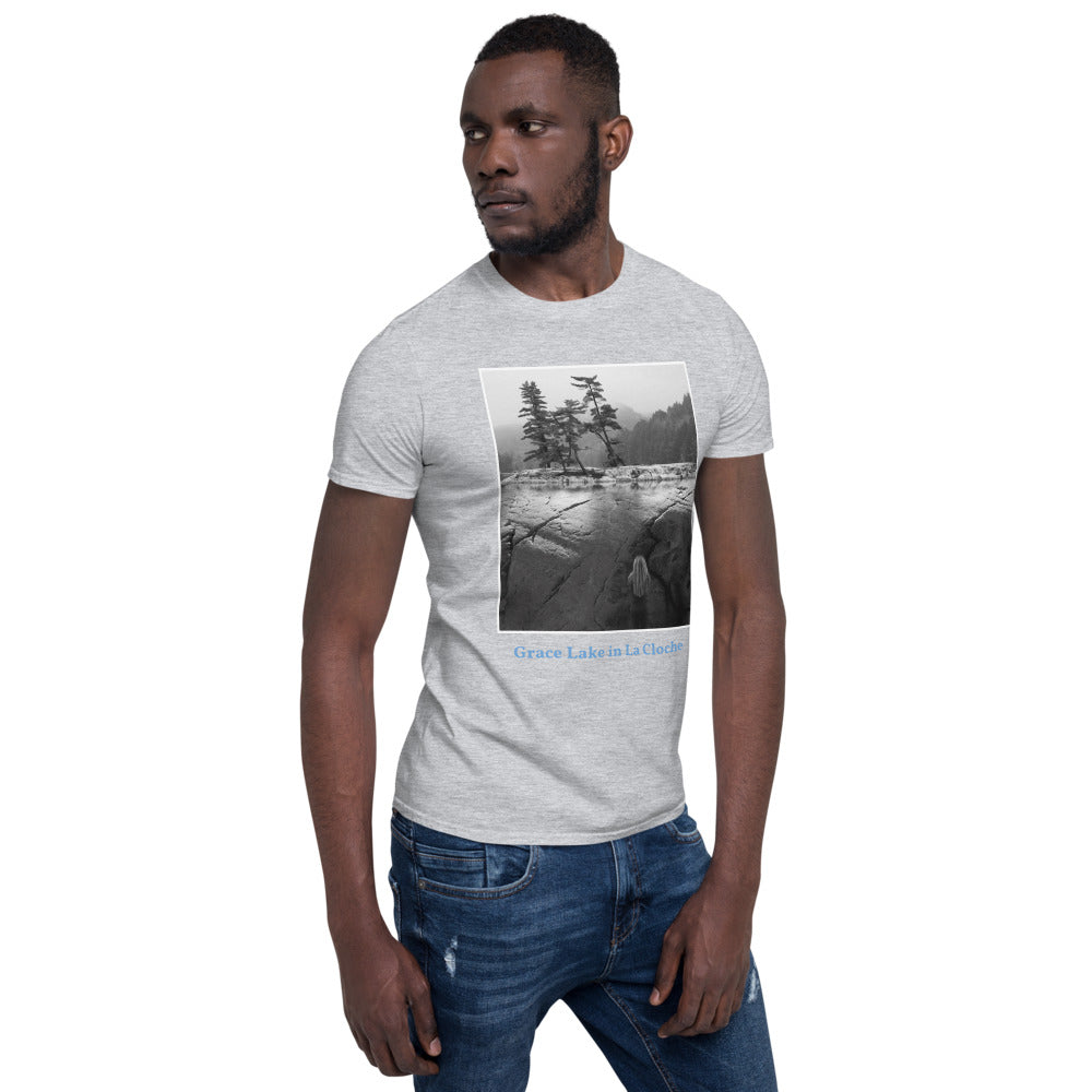 'Reflecting on Grace' Short-Sleeve Unisex Grace Lake T-Shirt by Jon Butler