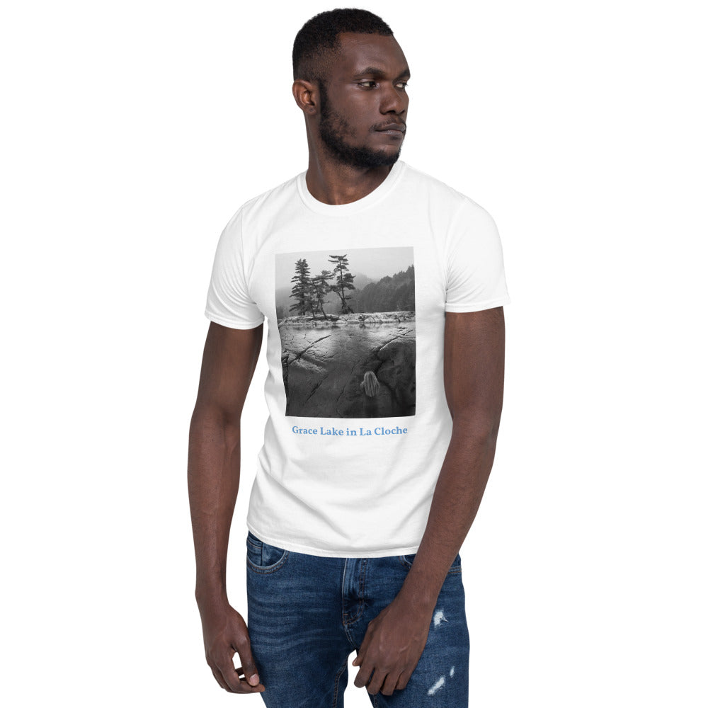 'Reflecting on Grace' Short-Sleeve Unisex Grace Lake T-Shirt by Jon Butler