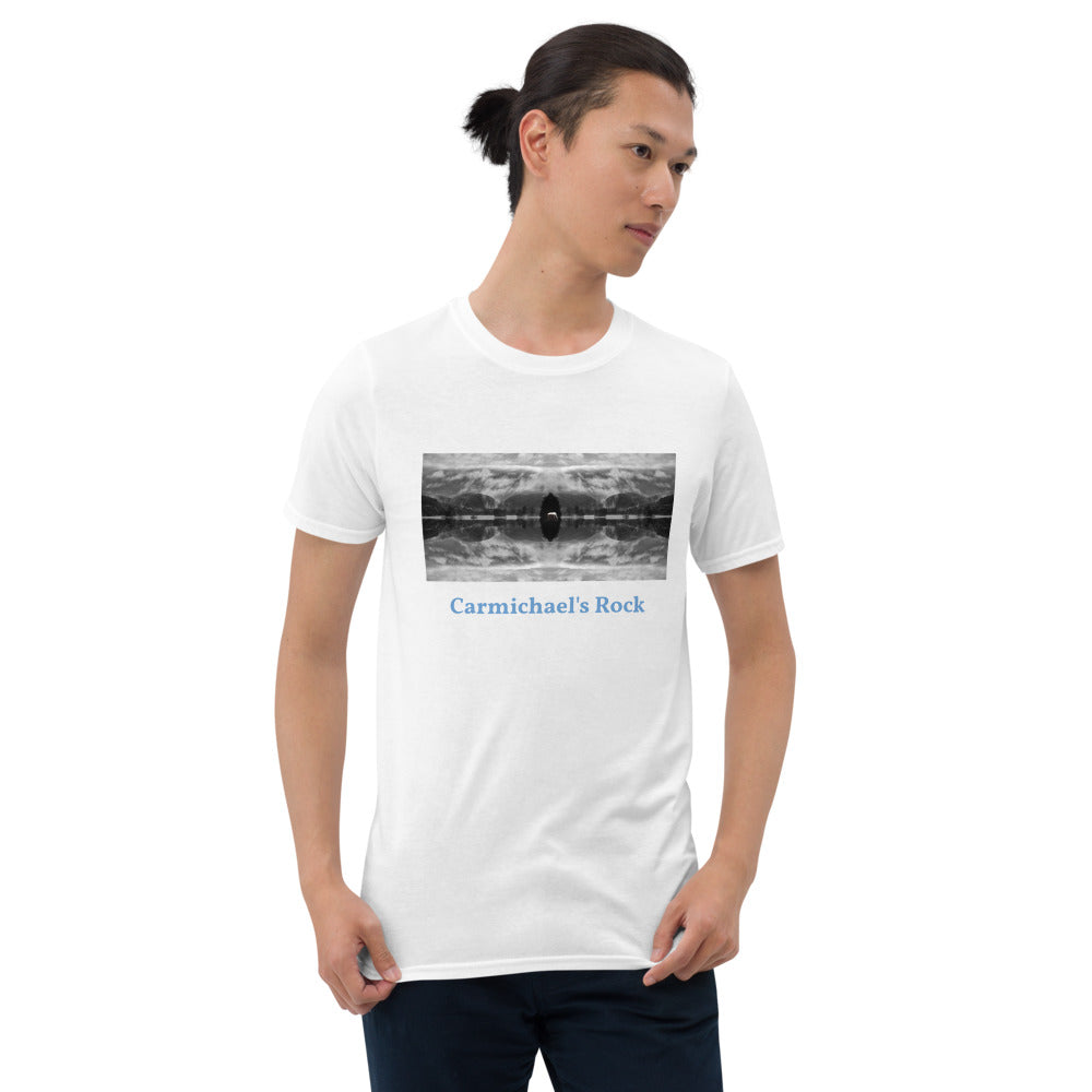 'Carmichael's Rock' Short-Sleeve Unisex Titled T-Shirt by Jon Butler
