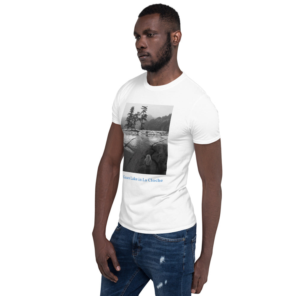'Reflecting on Grace' Short-Sleeve Unisex Grace Lake T-Shirt by Jon Butler