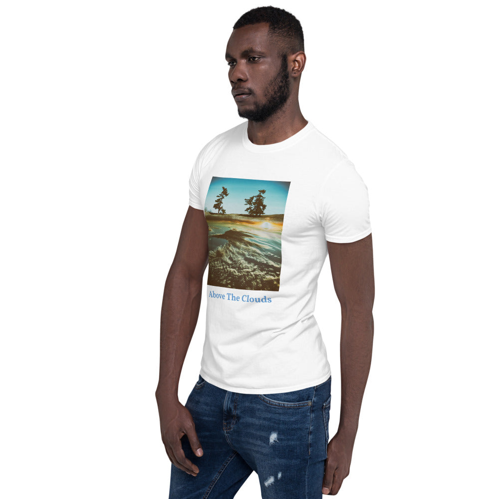 'Above The Clouds' Short-Sleeve Unisex Titled T-Shirt by Jon Butler