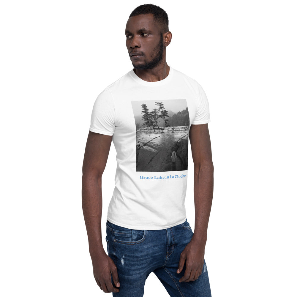 'Reflecting on Grace' Short-Sleeve Unisex Grace Lake T-Shirt by Jon Butler