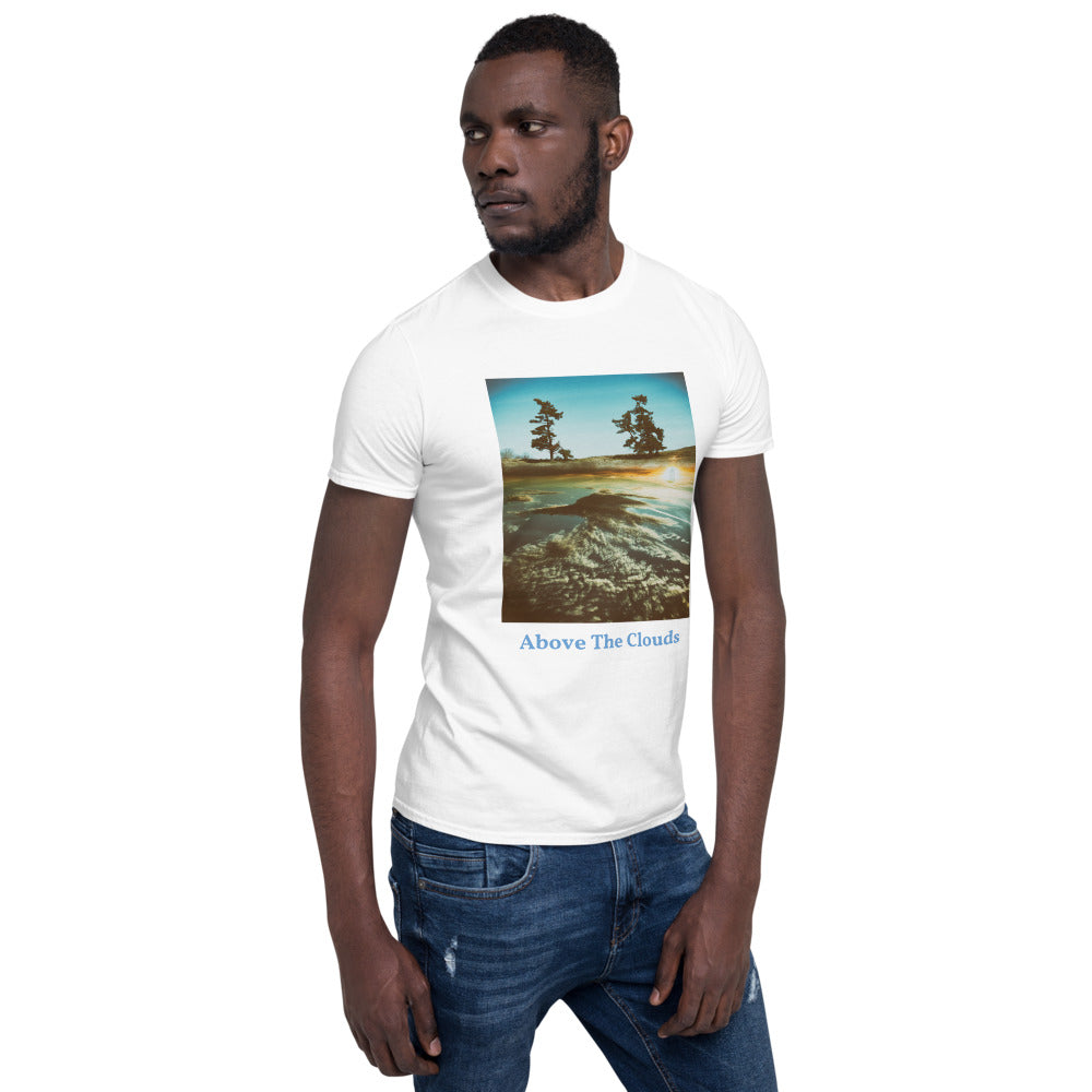 'Above The Clouds' Short-Sleeve Unisex Titled T-Shirt by Jon Butler