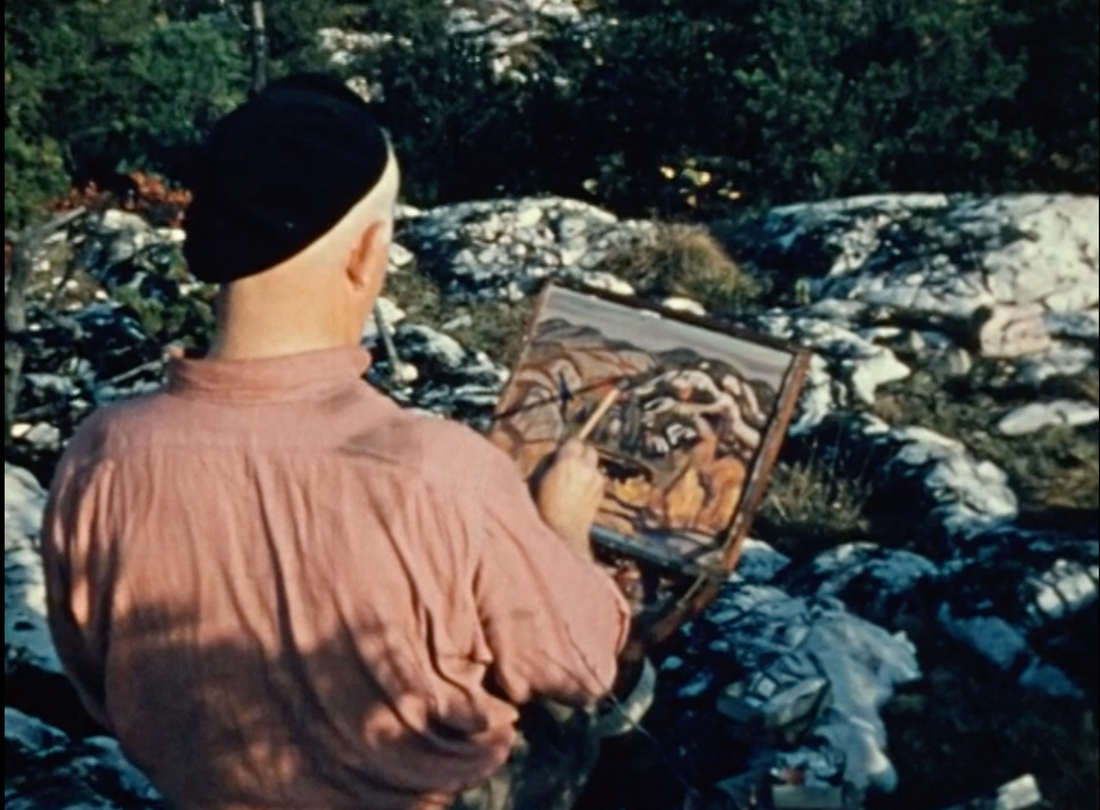 A. Y. Jackson at Grace Lake Describing His Painting Style