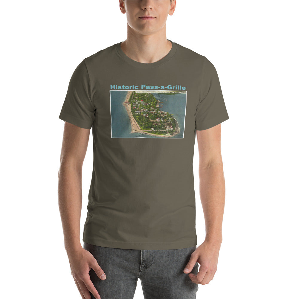 Historic Pass-a-Grille Aerial View Unisex t-shirt