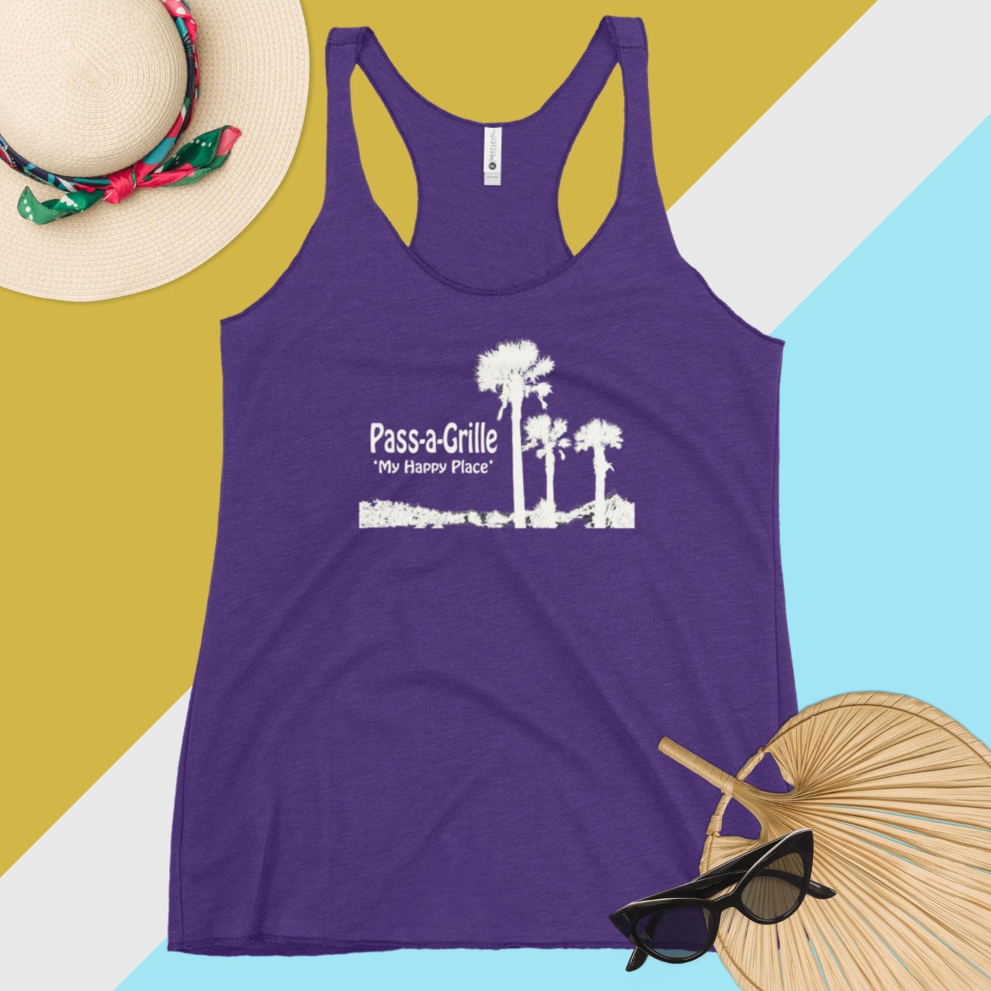 'Pass-a-Grille My Happy Place' Women's Racerback Tank