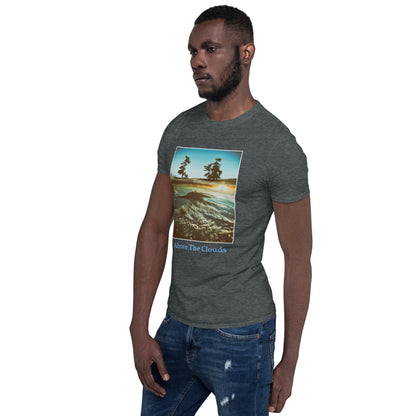 'Above The Clouds' Short-Sleeve Unisex Titled T-Shirt by Jon Butler