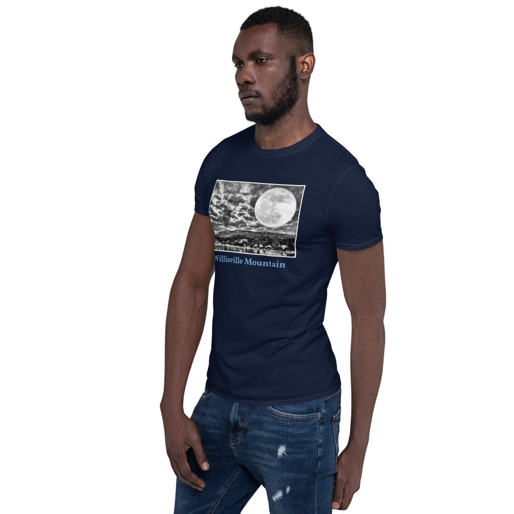 'Full Moon Over Willisville Mountain' Short-Sleeve Unisex Willisville T-Shirt by Jon Butler