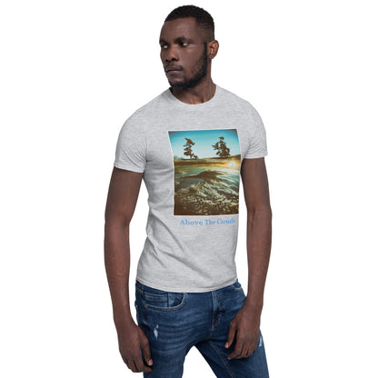 'Above The Clouds' Short-Sleeve Unisex Titled T-Shirt by Jon Butler