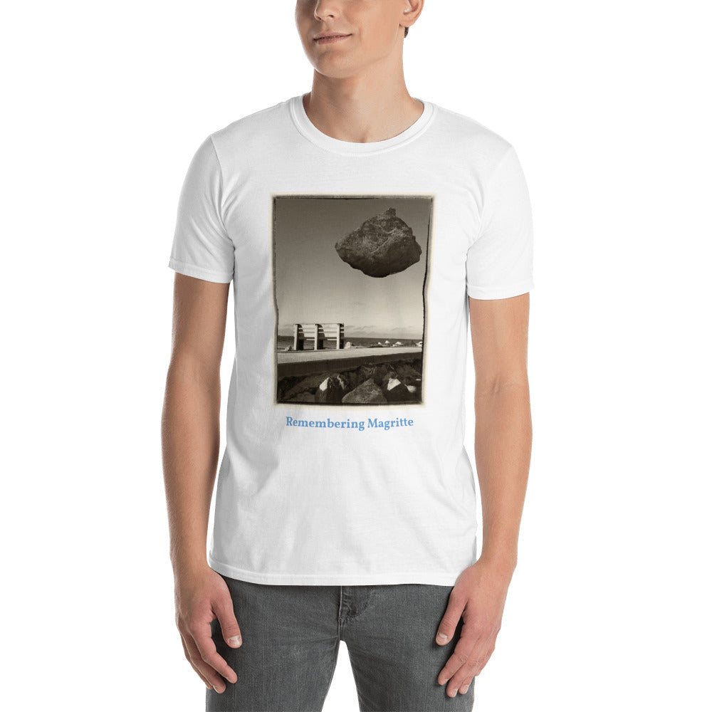 'Remembering Magritte' Short-Sleeve Unisex Titled T-Shirt by Jon Butler