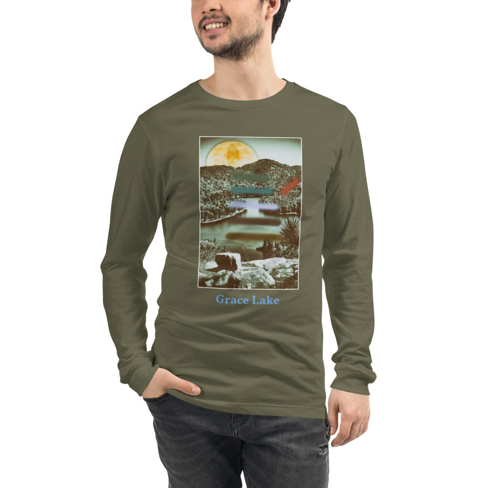 'Carmichael Wrote Unisex Long Sleeve Grace Lake Tee by Jon Butler