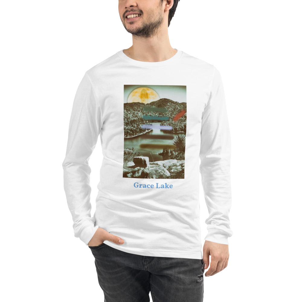 'Carmichael Wrote Unisex Long Sleeve Grace Lake Tee by Jon Butler